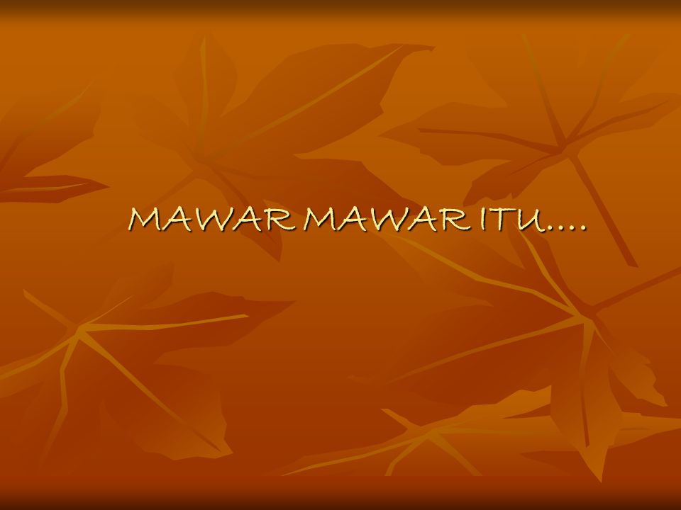 MAWAR MAWAR ITU….
