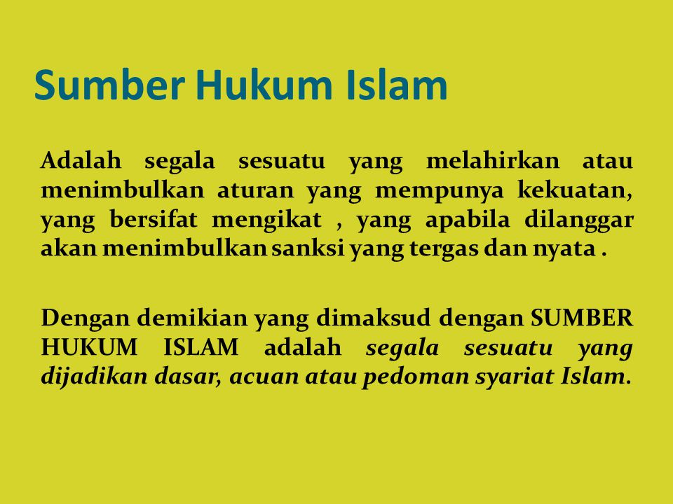 Sumber Hukum Islam