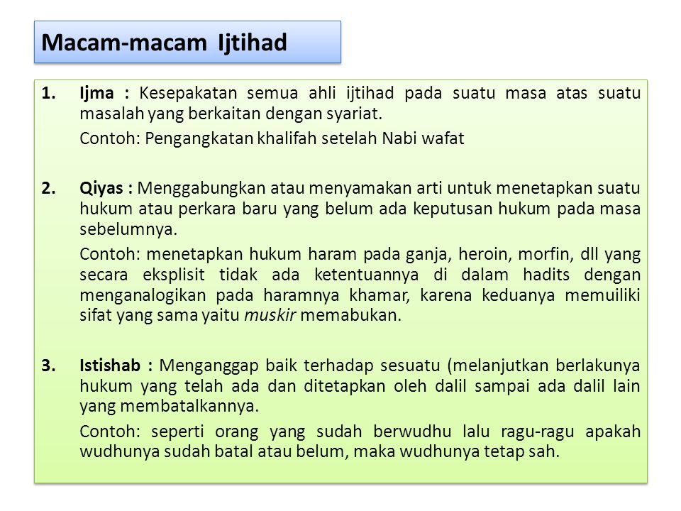 Pengertian Ijma Dan Qiyas Beserta Contohnya