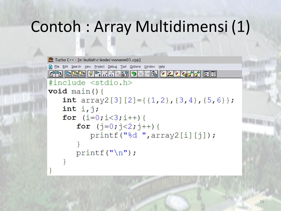 Contoh Array Multidimensi – Ilmu