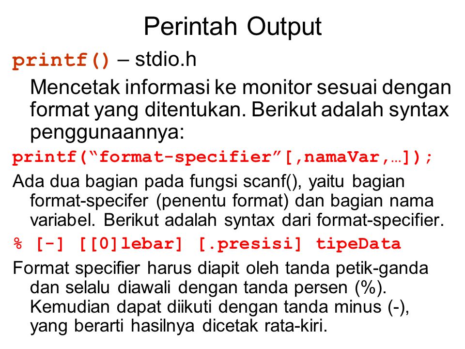 Perintah Input/Output - Ppt Download