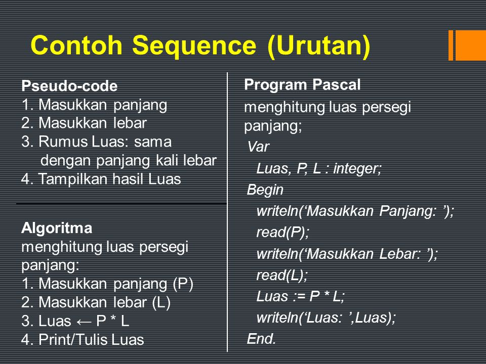 Contoh Sequence (Urutan)