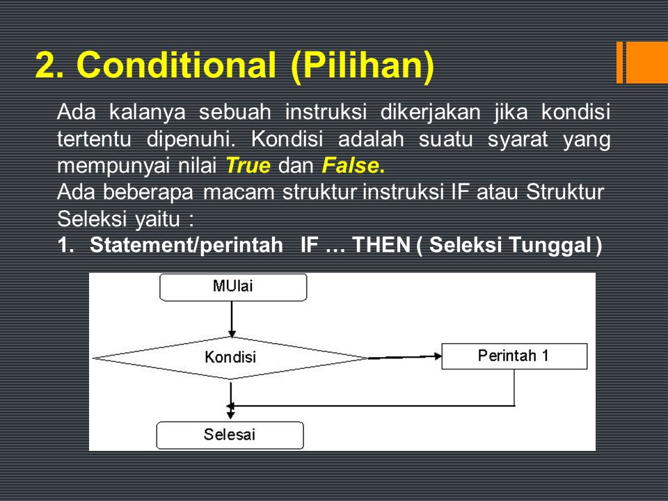 2. Conditional (Pilihan)