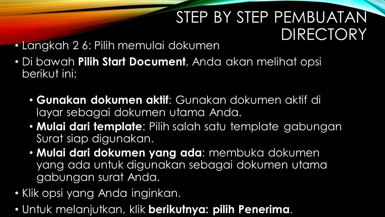 Step by step pembuatan directory