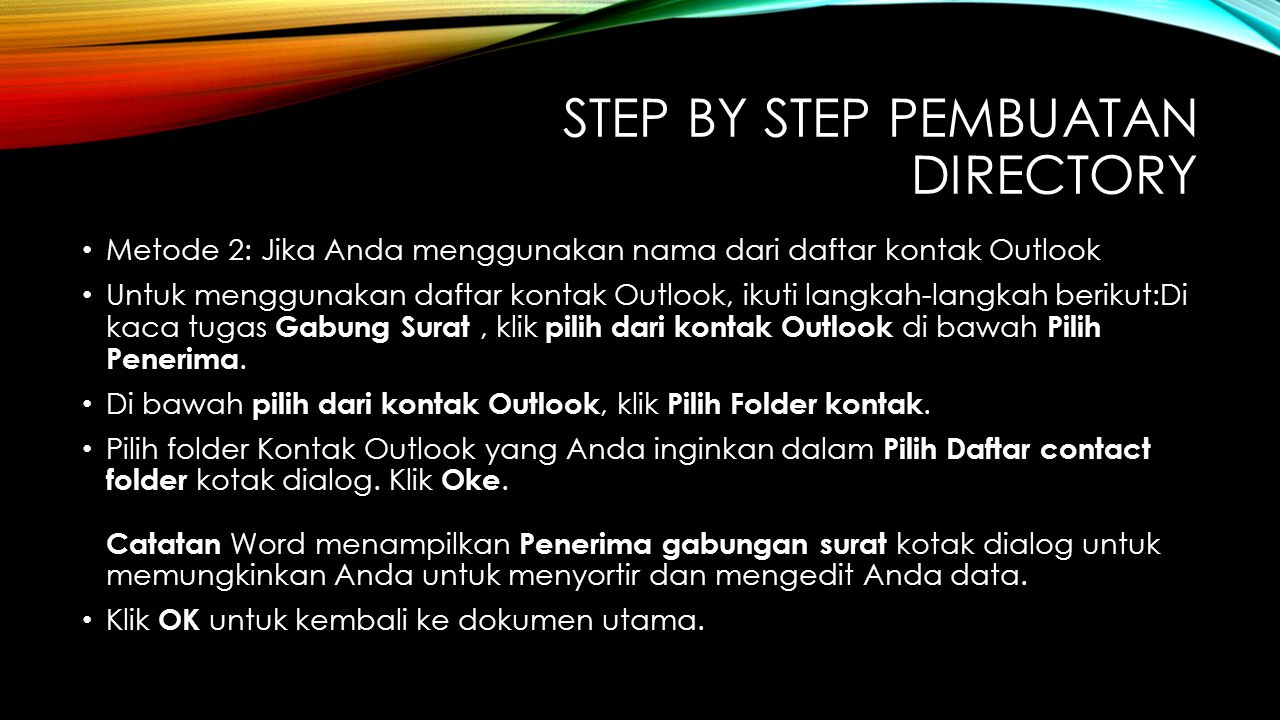 Step by step pembuatan directory