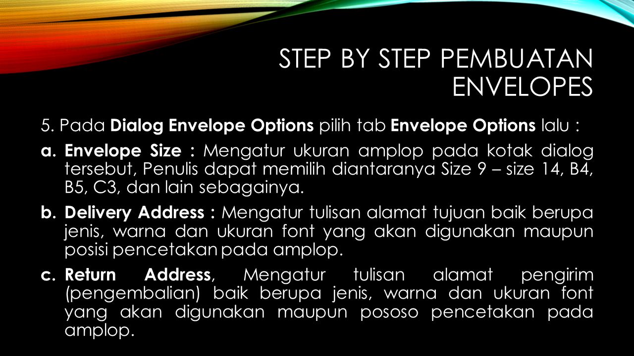 Step By Step pembuatan Envelopes