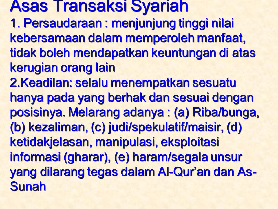 Asas Transaksi Syariah 1