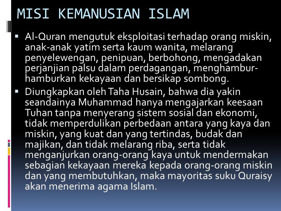 MISI KEMANUSIAN ISLAM