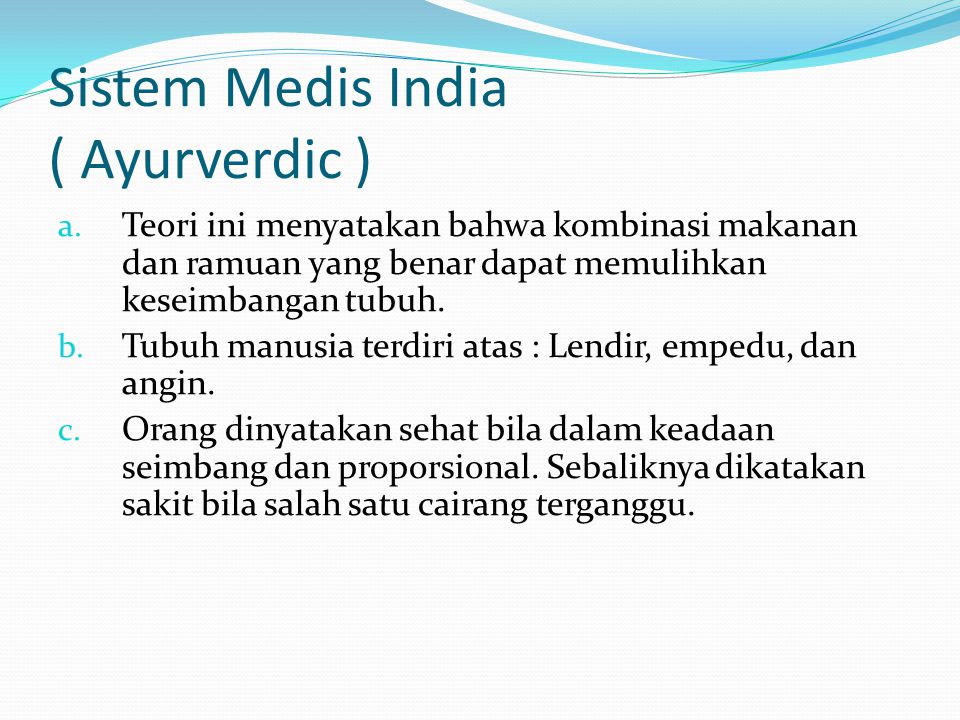Sistem Medis India ( Ayurverdic )