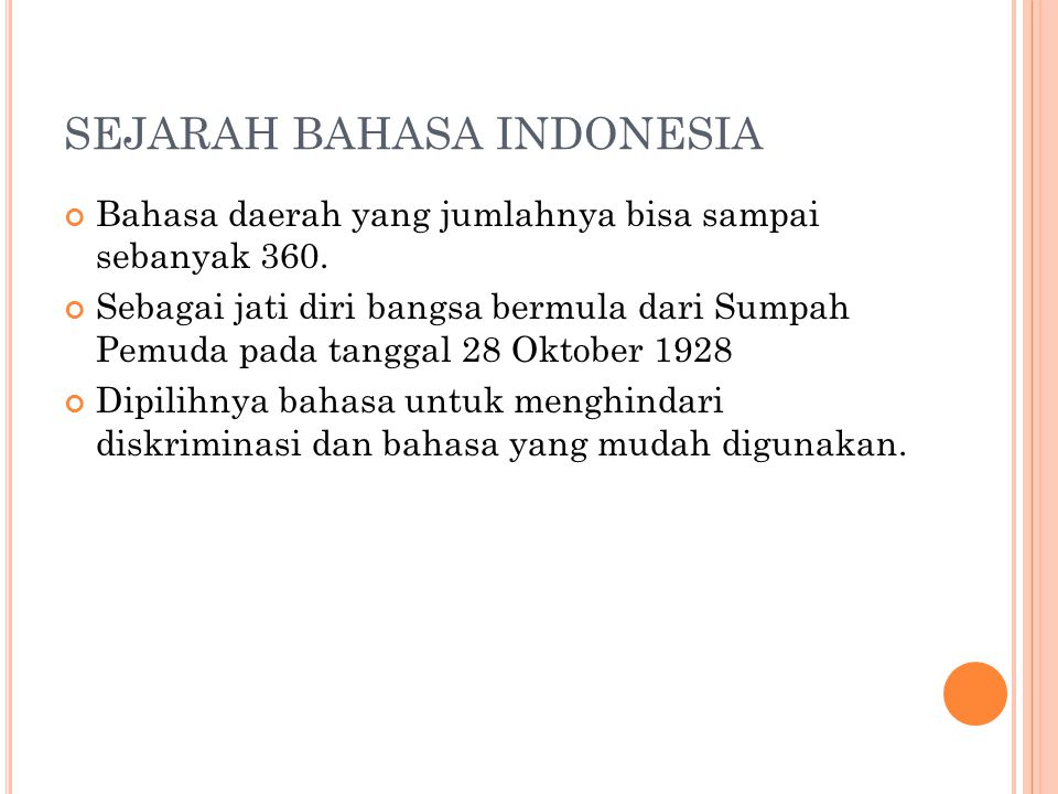 SEJARAH BAHASA INDONESIA