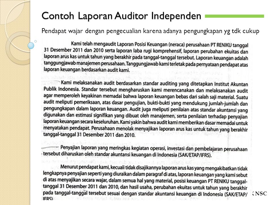 Contoh Laporan Auditor Independen Wajar Tanpa Pengecualian Dengan Paragraf Penjelas Berbagai