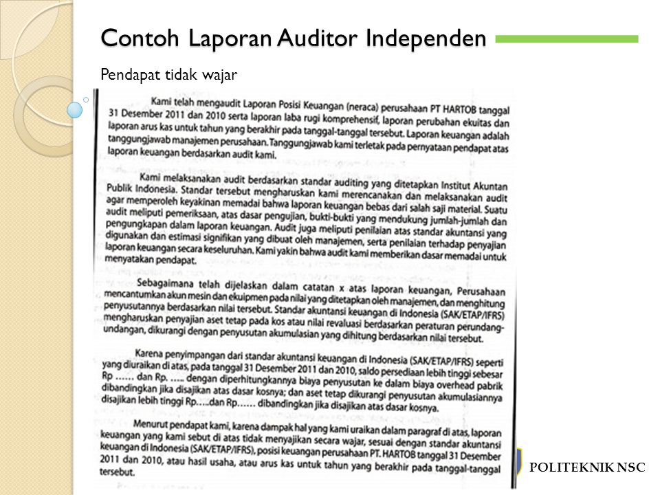 Contoh Laporan Auditor Independen Wajar Tanpa Pengecualian Dengan Paragraf Penjelas Kumpulan Contoh Laporan