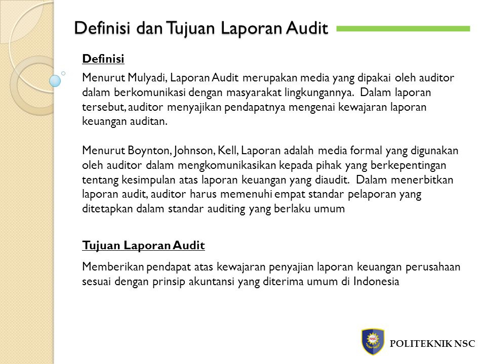 Laporan Audit Oleh Muhammad Zainal Abidin Se Ak Mm Ppt Download