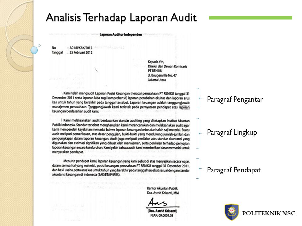 Laporan Audit Oleh Muhammad Zainal Abidin Se Ak Mm Ppt Download