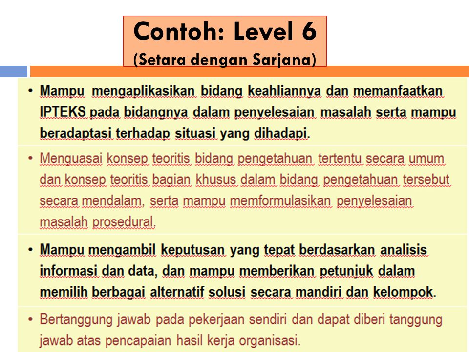 Contoh: Level 6 (Setara dengan Sarjana)