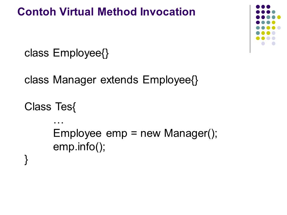 Contoh Virtual Method Invocation