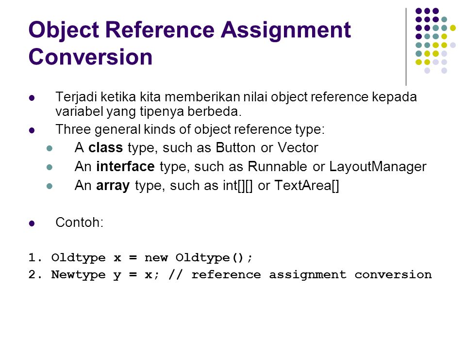 Object Reference Assignment Conversion