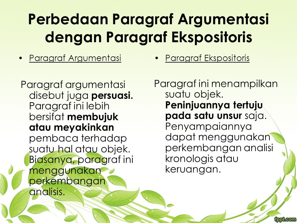 Perbedaan Paragraf Argumentasi dengan Paragraf Ekspositoris