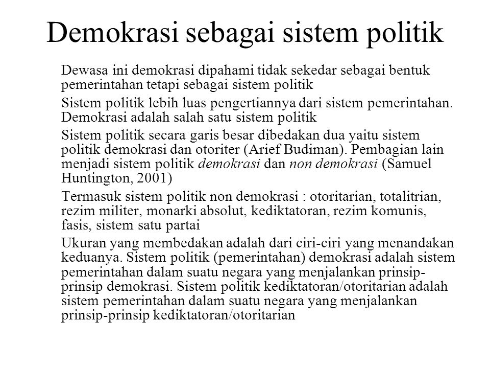 Demokrasi sebagai sistem politik