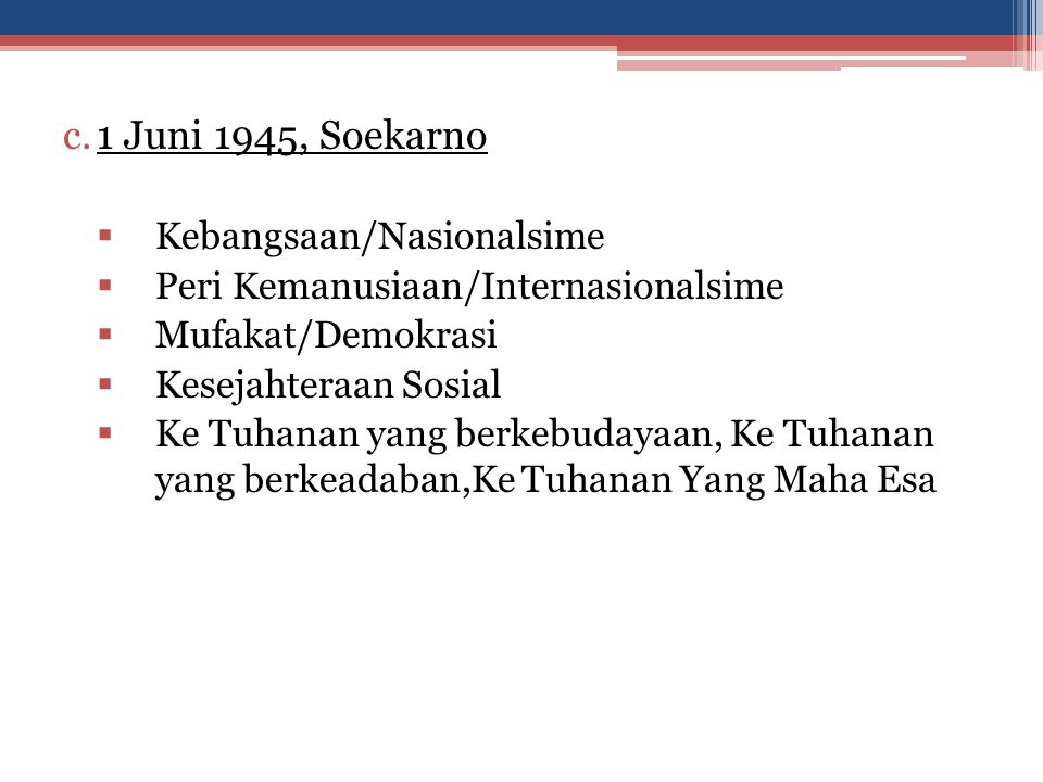 1 Juni 1945, Soekarno Kebangsaan/Nasionalsime