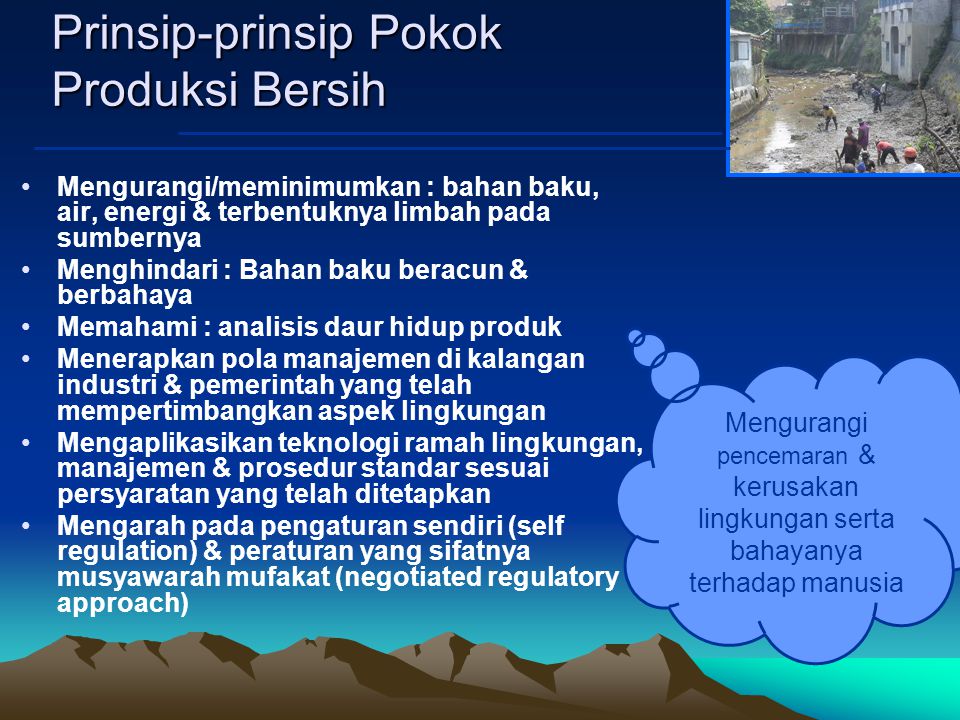 Prinsip-prinsip Pokok Produksi Bersih