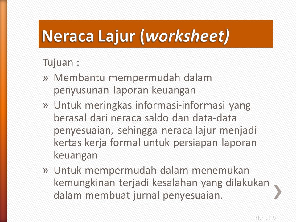 Neraca Lajur (worksheet)