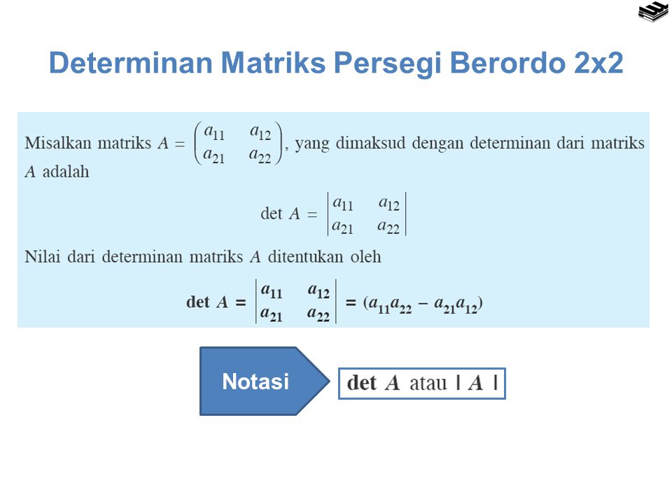 Determinan Matriks Persegi Berordo 2x2