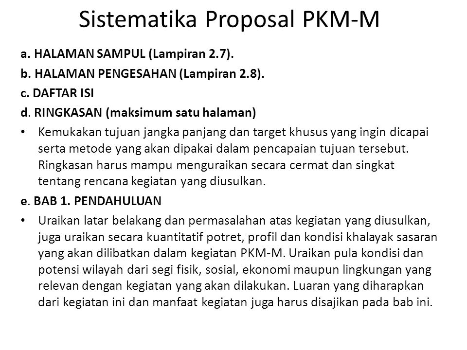 Sistematika Proposal PKM-M