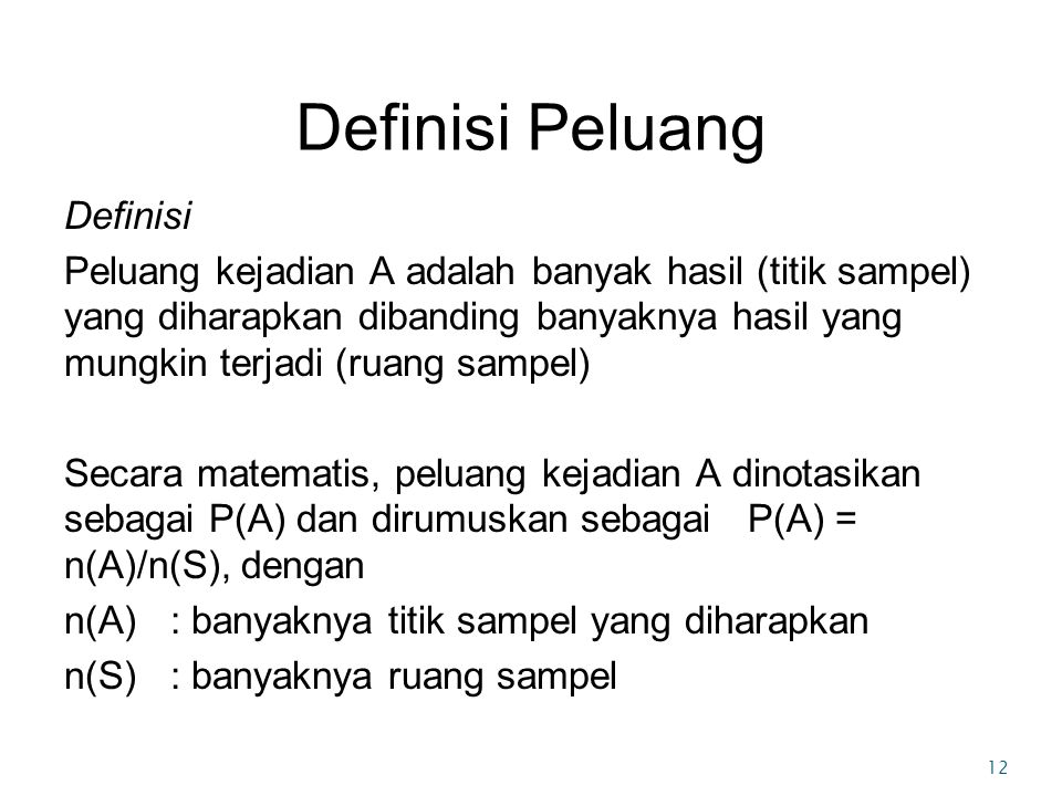 Definisi Peluang