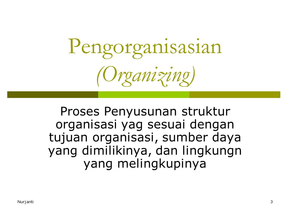 Pengorganisasian (Organizing)