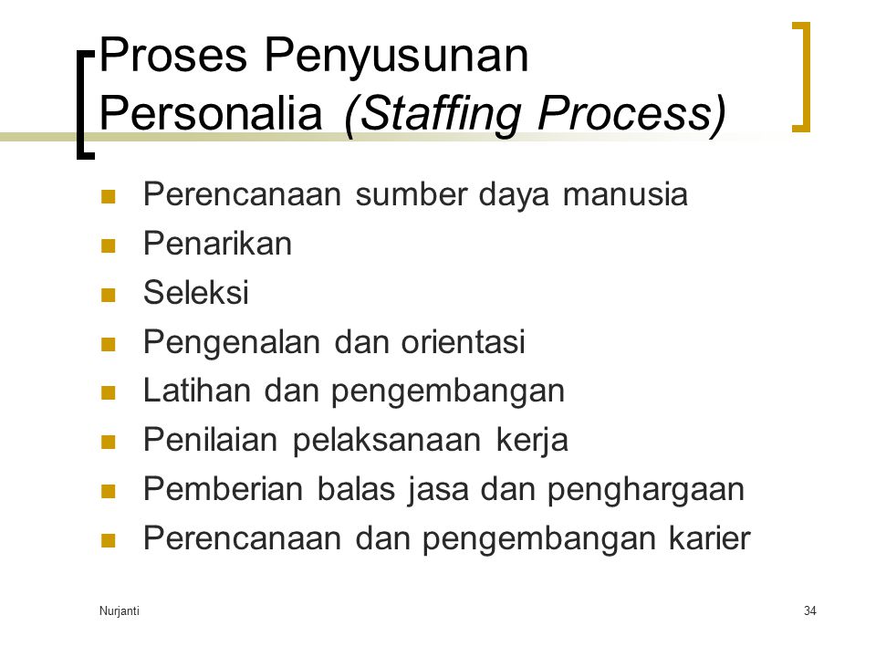 Proses Penyusunan Personalia (Staffing Process)