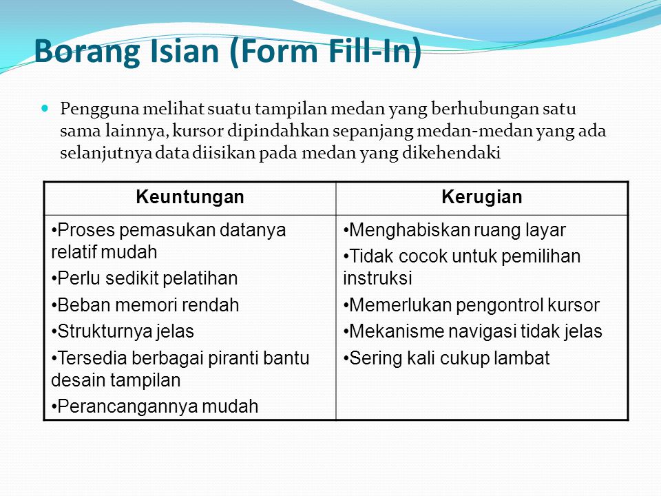 Borang Isian (Form Fill-In)