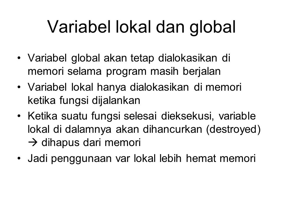Variabel lokal dan global