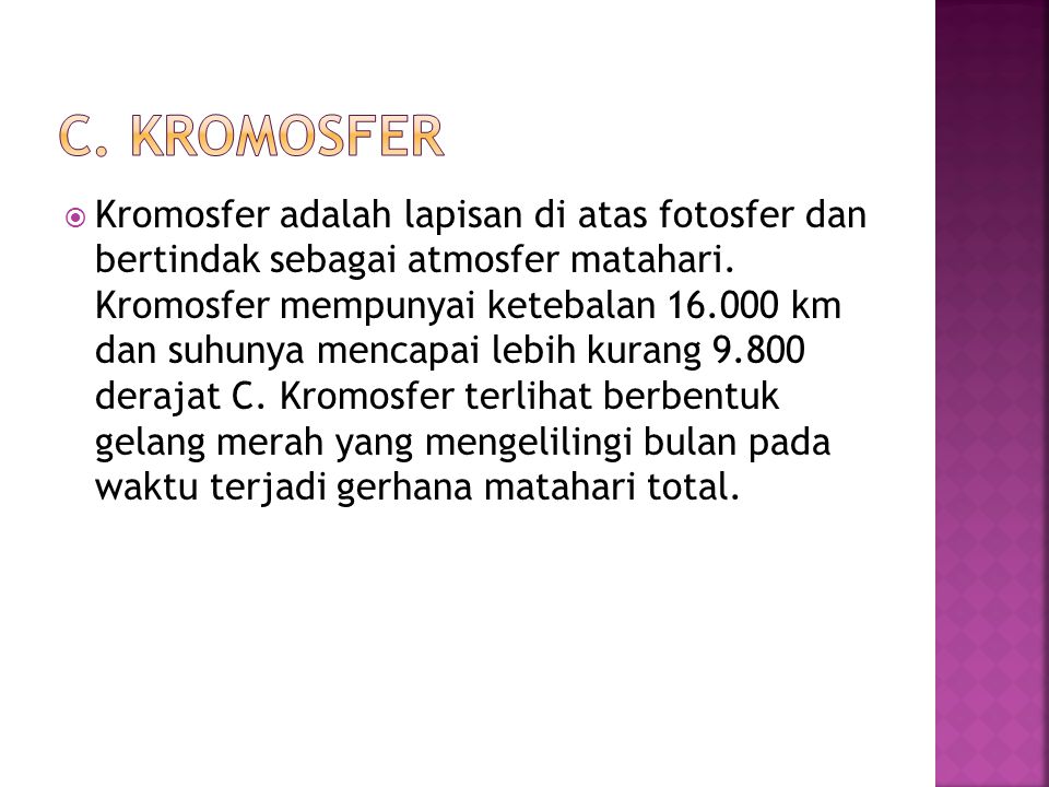c. Kromosfer