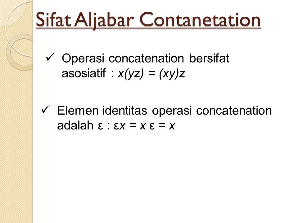 Sifat Aljabar Contanetation