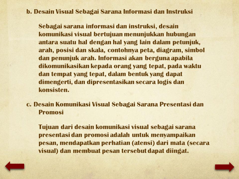 b. Desain Visual Sebagai Sarana Informasi dan Instruksi