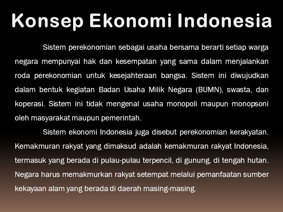 Konsep Ekonomi Indonesia