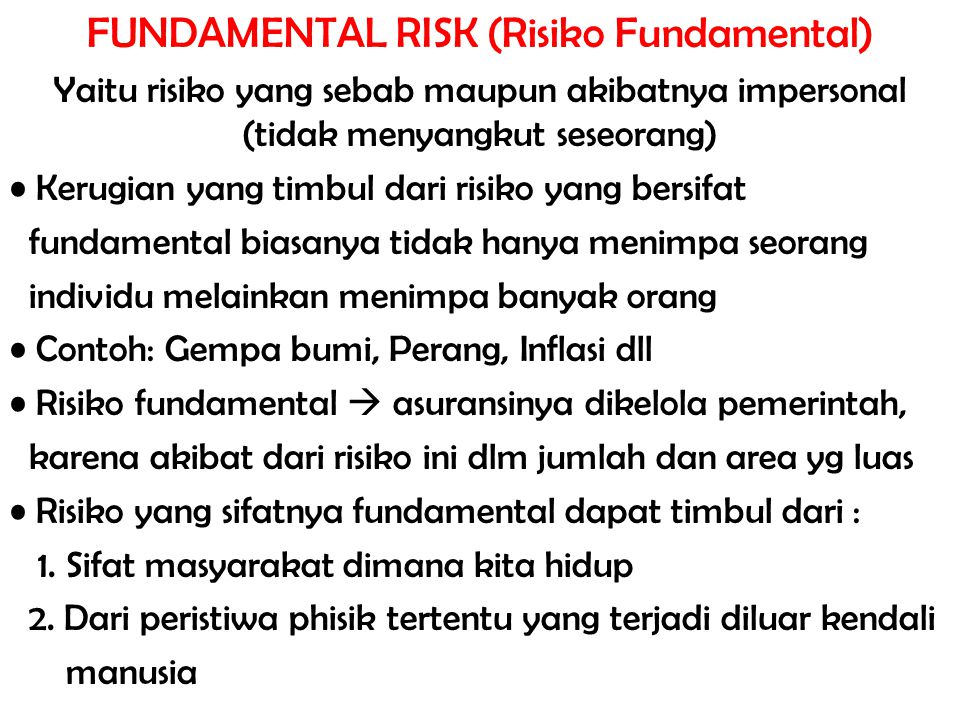 FUNDAMENTAL RISK (Risiko Fundamental)