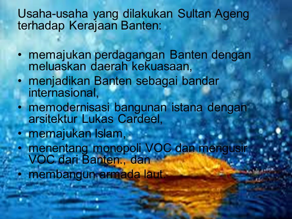 Usaha-usaha yang dilakukan Sultan Ageng terhadap Kerajaan Banten: