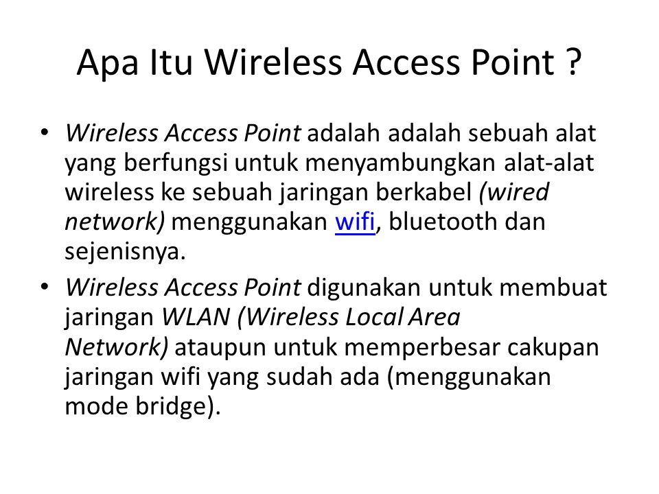 Apa Itu Wireless Access Point