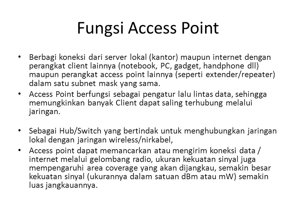 Fungsi Access Point