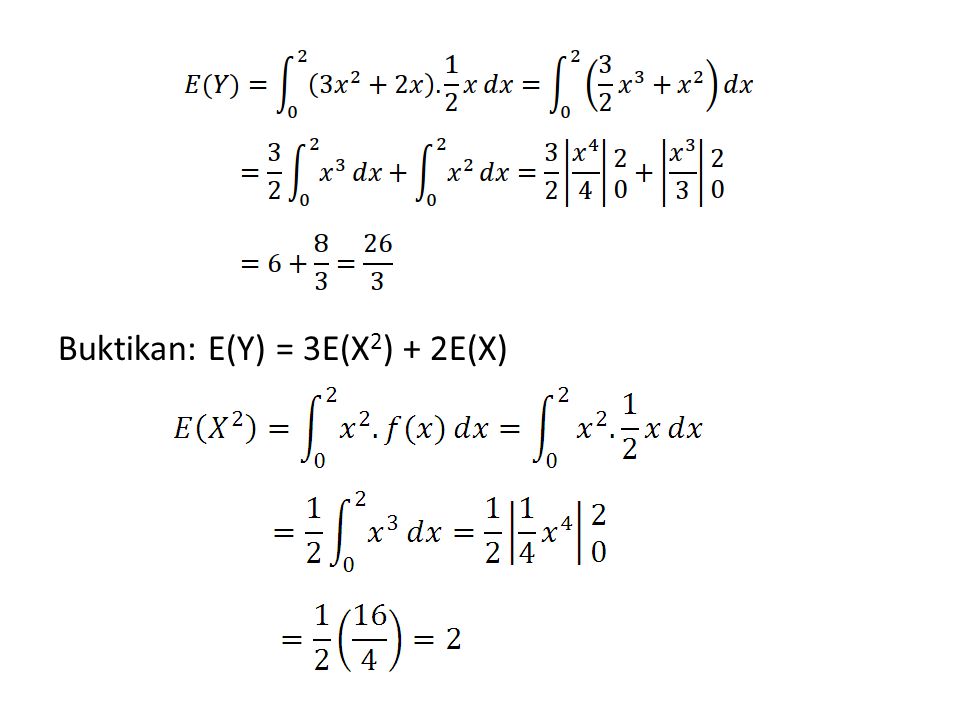Buktikan: E(Y) = 3E(X2) + 2E(X)