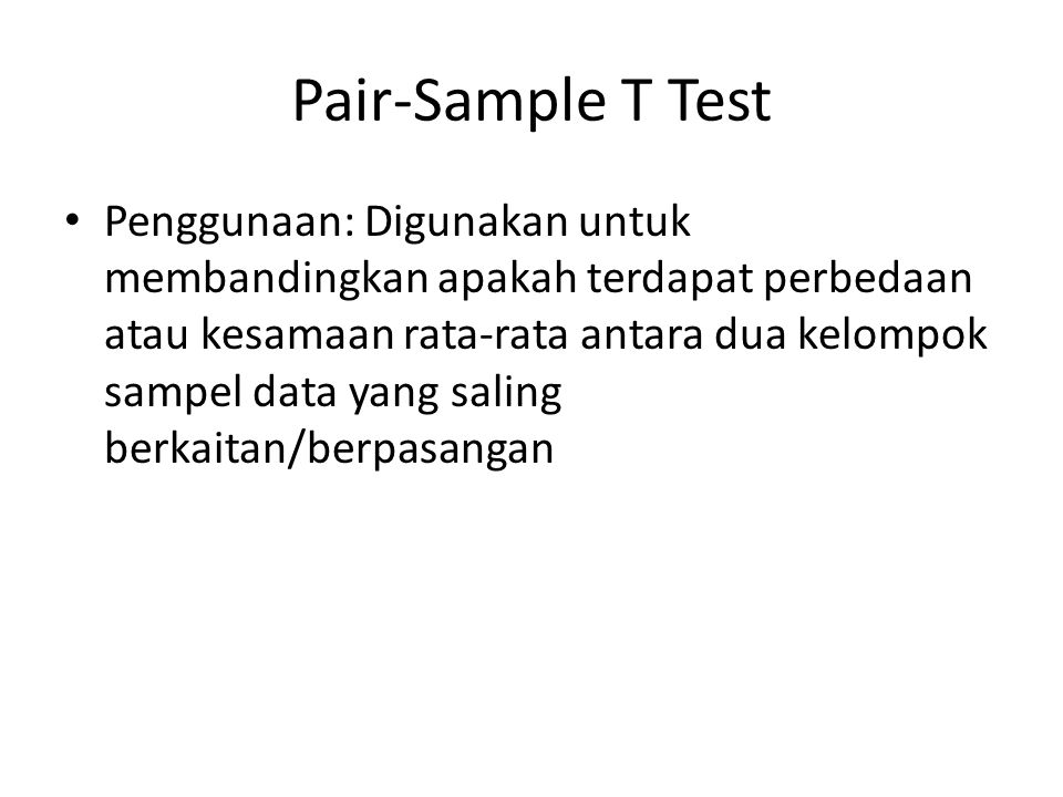 Pair-Sample T Test