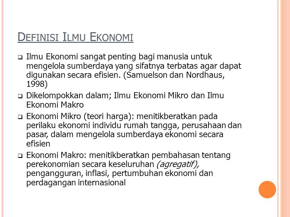 Definisi Ilmu Ekonomi