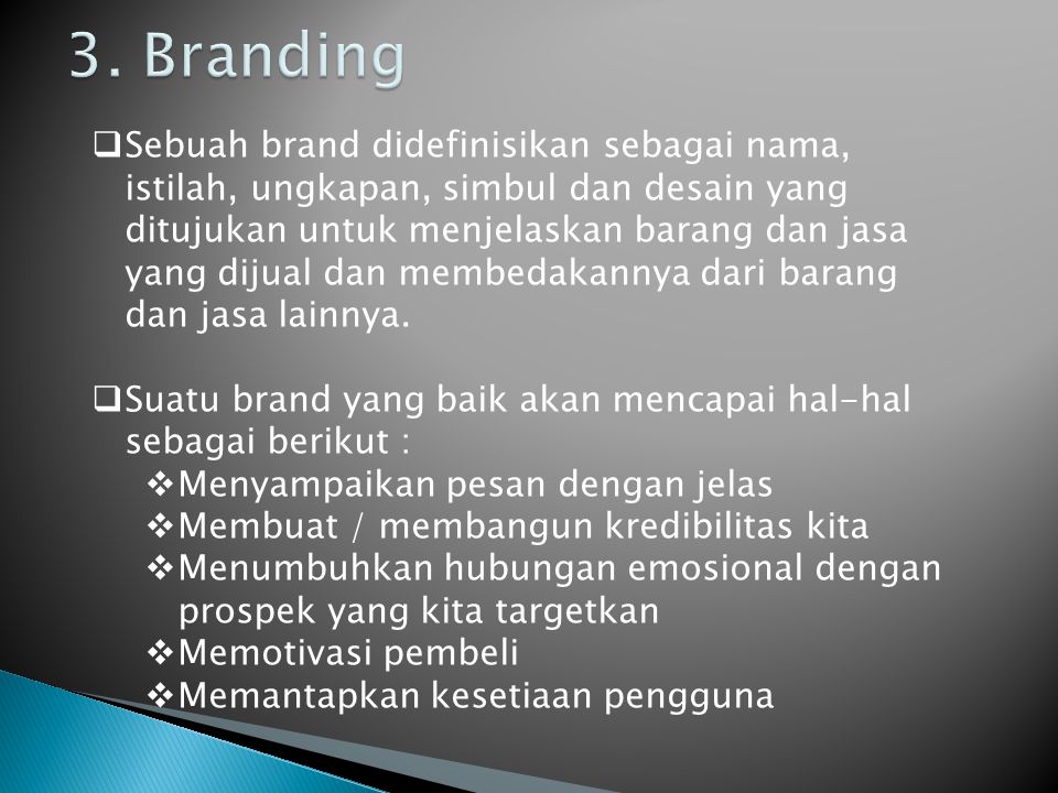 3. Branding
