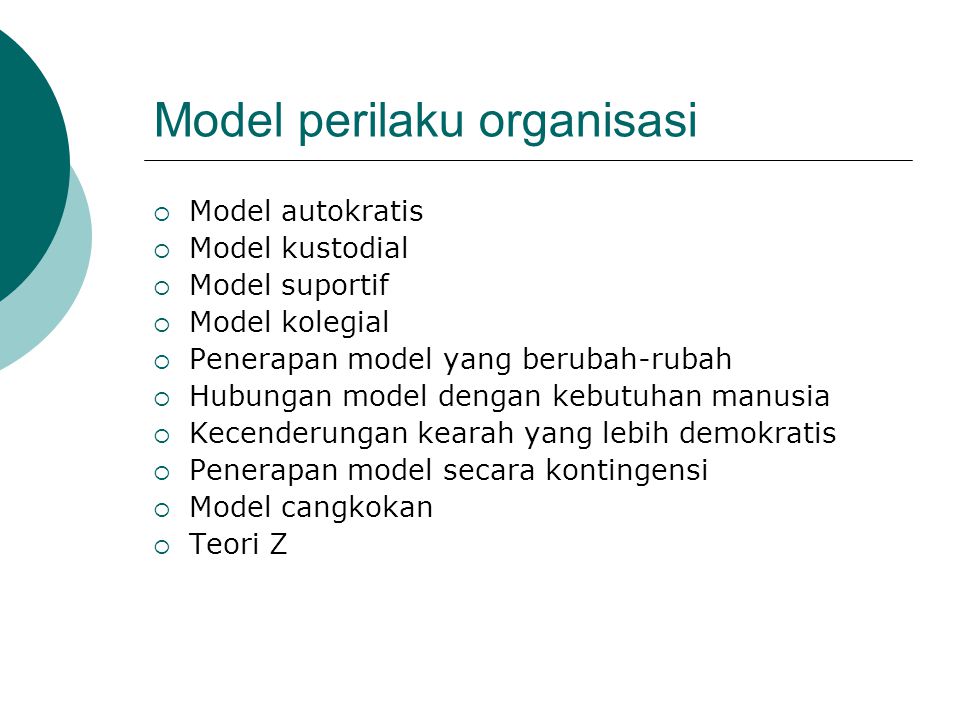 Model perilaku organisasi