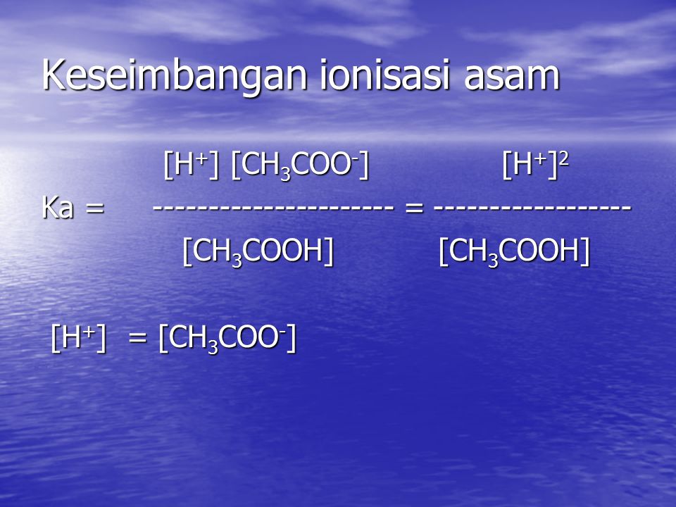 Keseimbangan ionisasi asam