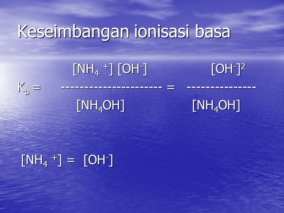 Keseimbangan ionisasi basa