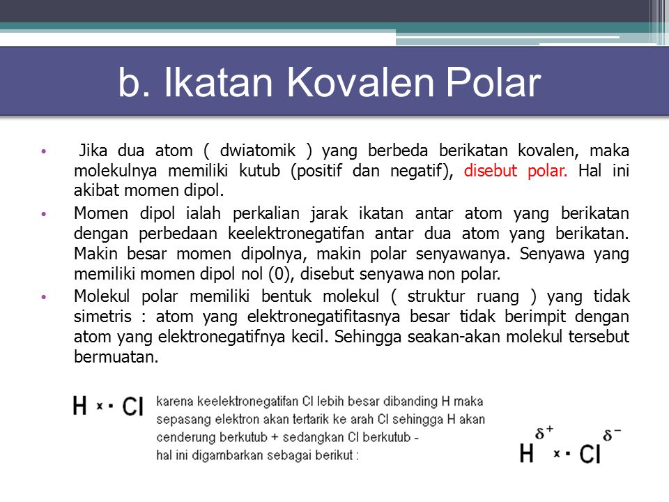 b. Ikatan Kovalen Polar