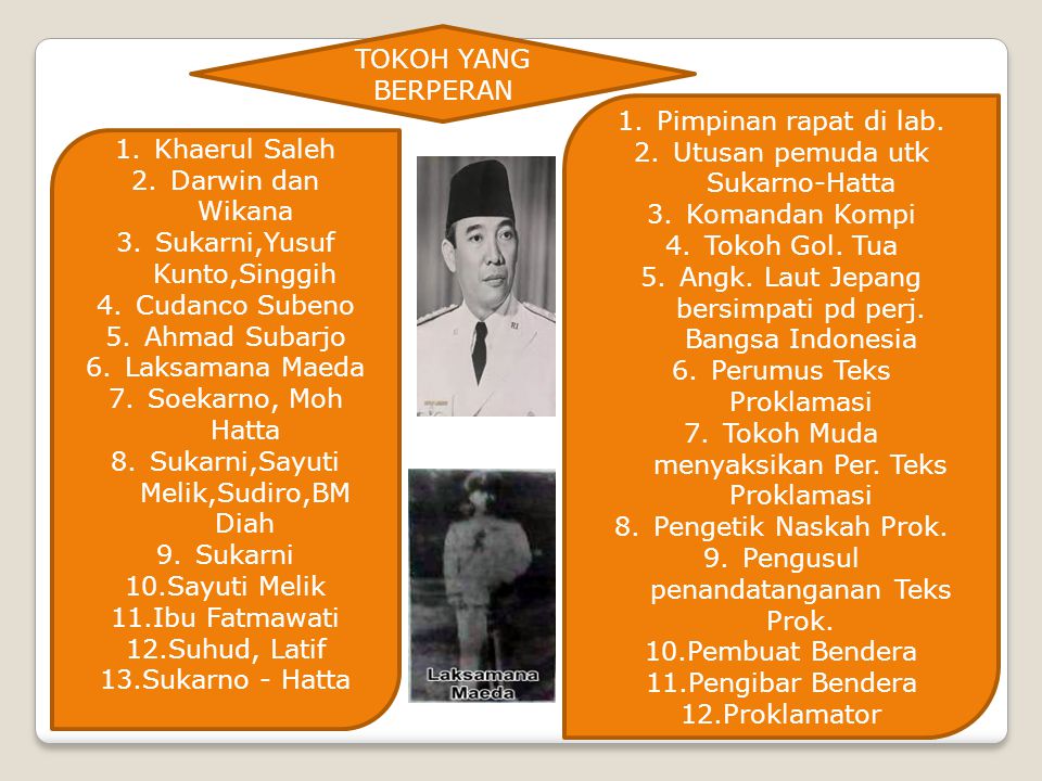 Utusan pemuda utk Sukarno-Hatta Komandan Kompi Tokoh Gol. Tua
